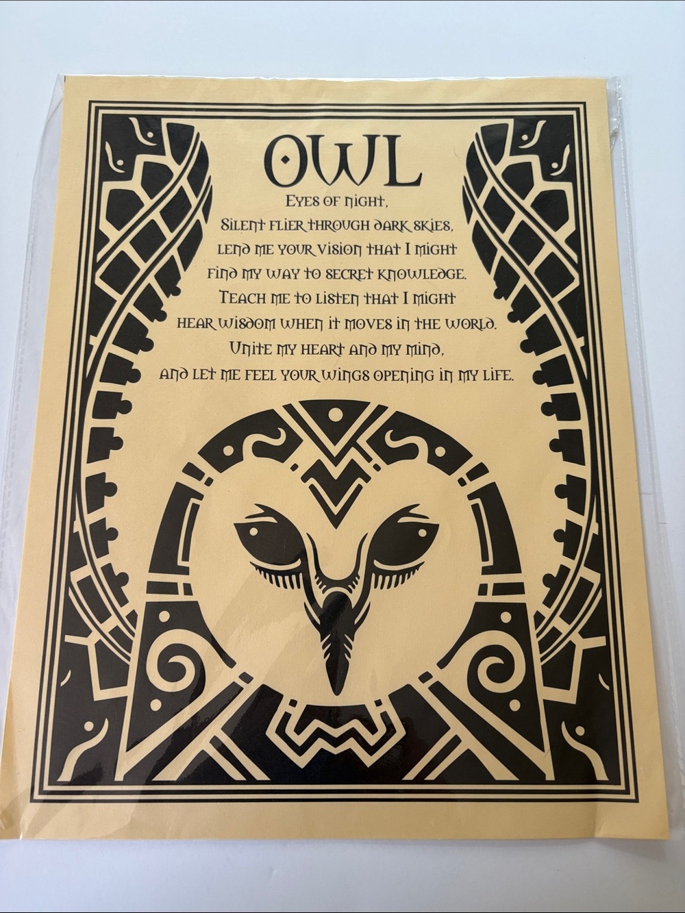 Owl Art Spiritual Prayer Print